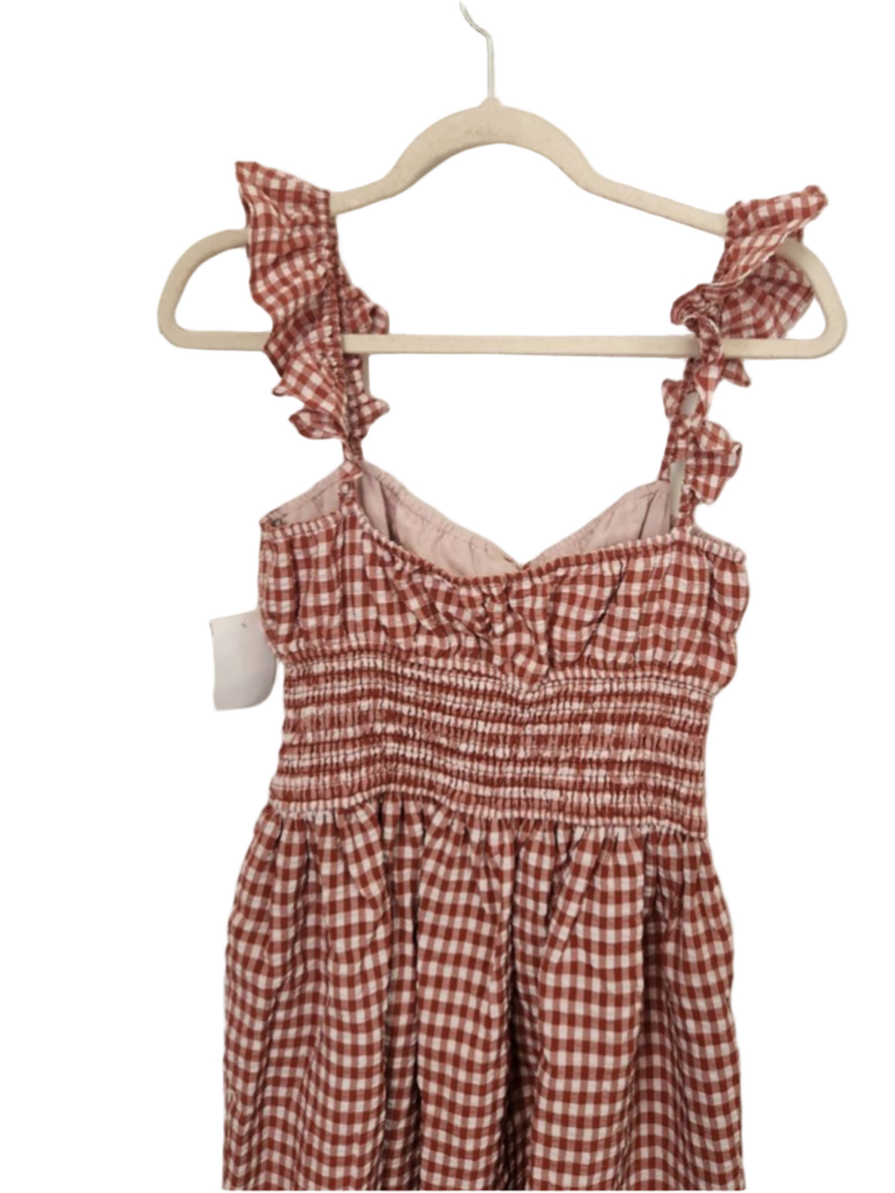 Wayf Red White Gingham Mini Dress S - Picture 4 of 6